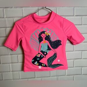 Carter's Pink and Black Rashguard Swim Top/size 8